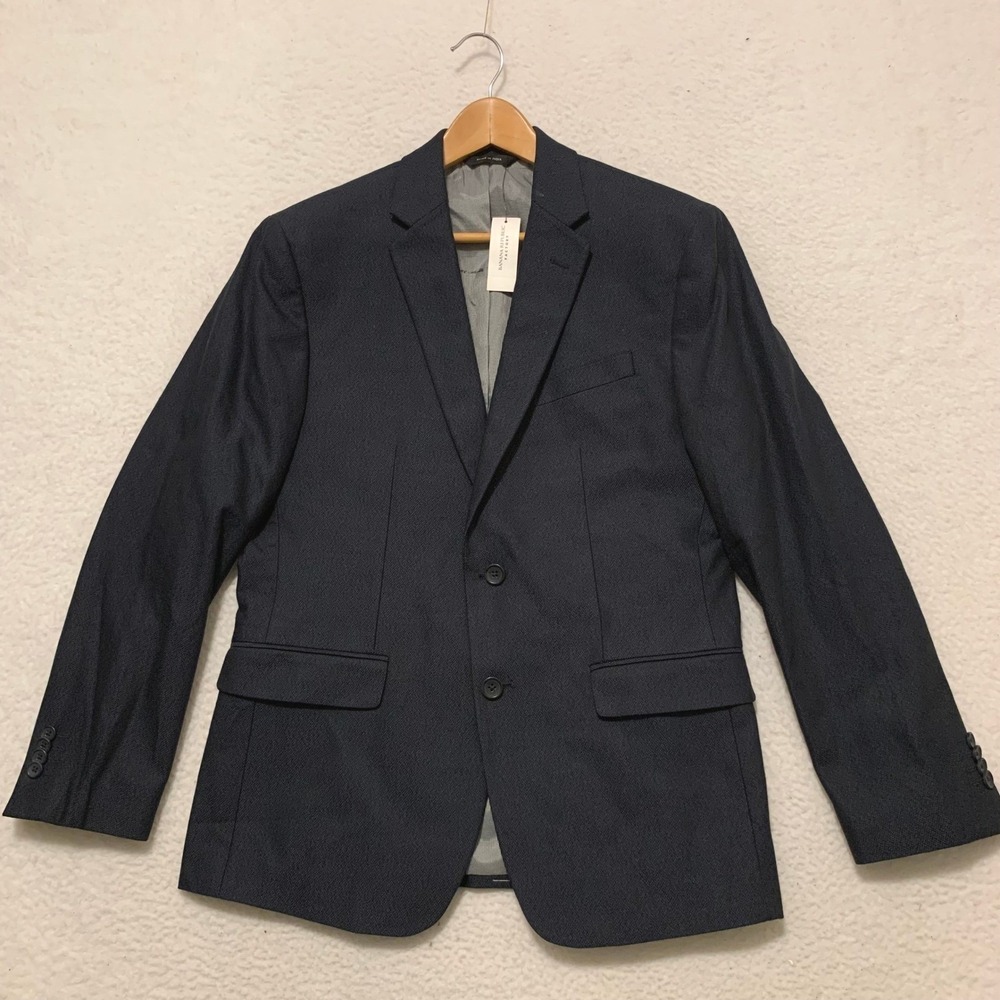 Banana Republic Factory Slim Fit Textured Blazer Jacket Mens 40S Navy NWT!